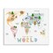 Stupell Industries Map Of World Pastel Animals Canvas, design by Carla Daly